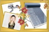 Color steel vaccum tubes zinc-coated steel frame unpressurized compact solar water heater
