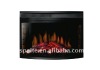 Curved insert electric fireplace with remote control