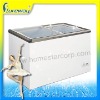 DL Sliding Glass Door Refrigerator Freezer with Aluminum Alloy and Stickers with CE