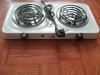 Double burner electric coil hot plate