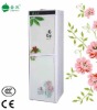 Double glass door floor standing cold and hot water dispenser with ozone sterilization cabinet