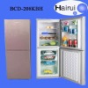 Double glass door refrigerator 208L