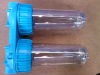 Double-tube euro style water filter housing