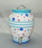 Drink dispenser earthenware with glazed finish includes lid with rubber gasket seal 21
