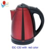 Elegant  design Stainless Steel Kettle, withe dard red