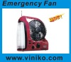Emergency rechargeable fan with radio