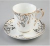 Flat head cup and saucer