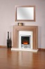 Freestanding Electric Fireplace with Wooden Finish
