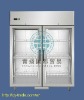 Frozen food glass door display freezer with temp -18c ~ -22c