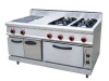 Gas Range with 4 burners and 2 electric hot plate and 1 electricoven (GH-1500A)
