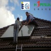 Inclined roof mounted flat plate solar collector used in euro market