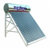 Integrated unpressurized vacuum tube solar water heater