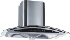 Island range hood cambered touch-screen control color screen