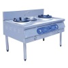 LC-QCL-SW Gas two burner chinse stove with end support for kitchen equipment passed ISO9001