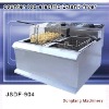 New style electric chip fryers DF-904 counter top electric 2 tank fryer(2 basket)