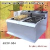 New style gas griddle DF-904 counter top electric 2 tank fryer(2 basket)