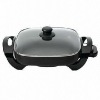 Non-stick Electric Skillet/Pizza Pan with Glass Lid, Made of Aluminum, Available in Different Sizes