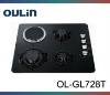 OULIN kitchen 4 burner glass stove with a hotplate OL-GL728T