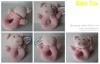 Plant dyeing pink Pig Baby Rattle