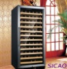 Refrigerant wine cellar with compressor cooling and double prevent UV glass door