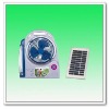 Solar 8" Rechargeable Box  Fan with Lights