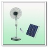 Solar battery AC & DC rechargeable stand fan