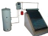 Split pressurized solar water heater with heat pipe