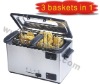 Stainless Steel Deep Fryer with 3 baskets (XJ-6K111)