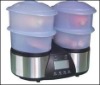 Stainless steal Double Food Steamer with Digital Control PP bowl