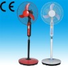 The high quality 15w motor 12v high rpm dc stand fan with 15pcs emergency LED light