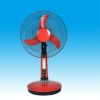 The high quality 15w motor 12v high rpm dc table fan with 21pcs LED lamps.