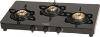 Three burner gas stove with glass top