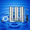 Triple stage stainless steel counter top filtration system