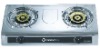 Two burner gas stove stainless steel panel