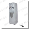 Vertical water dispenser with compressor cooling with more cold water