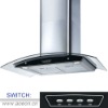 Wall-Mounted Stainless Steel chimney hood with curved glass canopy