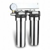Wall Mounted Water Filter with Stainless Steel Housing and Black PP Base