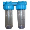 Water filter/10" dual tube Euro clear filter housing