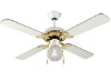 White And Polish Brass decoration ceiling fan 42" with 4 metel blades