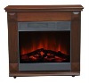 Wooden mantel electric fireplace
