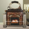 Wooden mantle electric fireplace