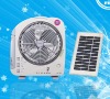 XTC-168A 12'' Solar rechargeable fan with 2-tube fluorescent lamp