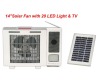 XTC-288 solar rechargeable emergency fan with TV and LED light