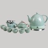 ceramic electric kettle with 8 kongfu tea set