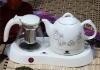 ceramic electric kettle with glass tea set
