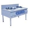 chinese two burners gas cooker  with water bowl  for chinese restaurant kitchen equipment passed ISO9001