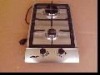 double-burner stainless steel gas cooker