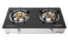 double-burner tempered glass top gas stove
