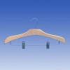 double hanger with 2 hooks wooden clothes hanger