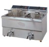 double tanks electric fryer with oil valve(stainless steel)